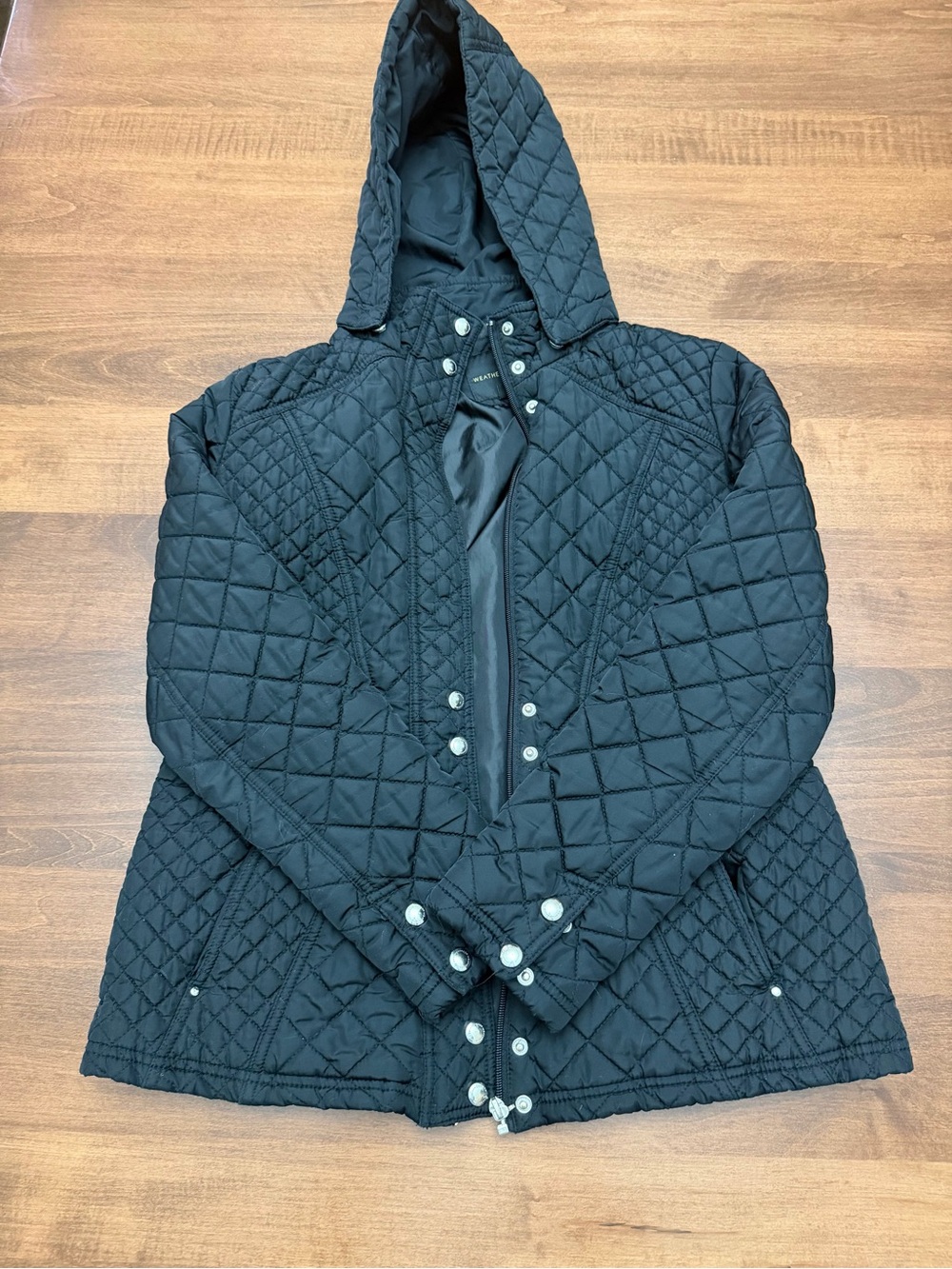 Weatherproof Black Quilted Hooded Coat Jacket Women’s Medium